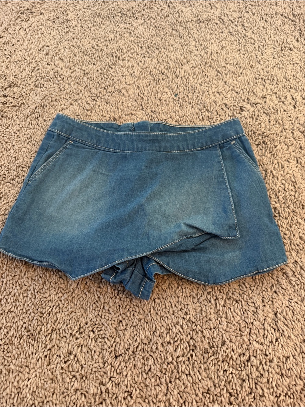 Calvin Klein Jeans Girls Denim Wrap Skort in Blue